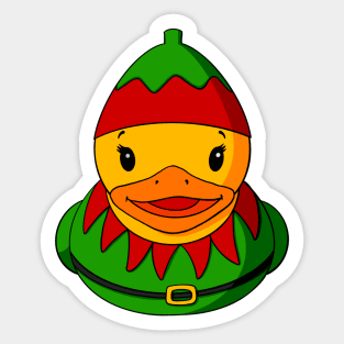 Christmas Elf Rubber Duck Sticker